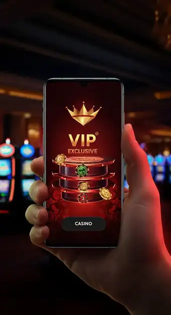 Un jugador VIP en Locowin Casino recibiendo atención exclusiva de un gestor personal con un fondo de luces de neón